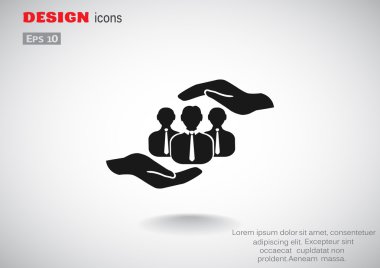 Grup insanlar ve eller simgesini 