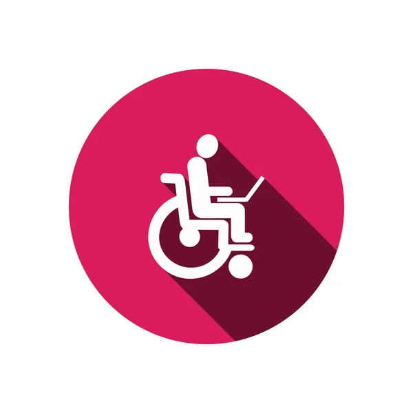 Handicapés avec ordinateur portable en fauteuil roulant — Image vectorielle