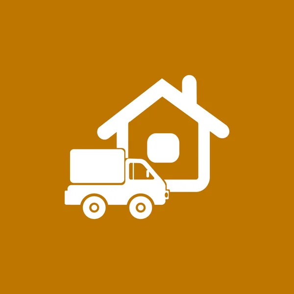 Truck near house web icon — Stock Vector