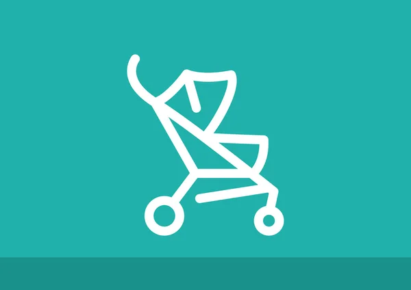 Basit bebek arabası anahat web simgesi — Stok Vektör