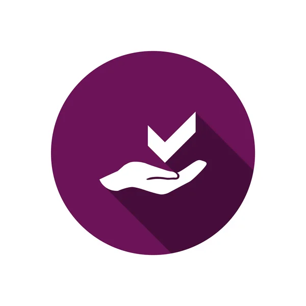 Marque el símbolo en el icono web de la mano — Vector de stock