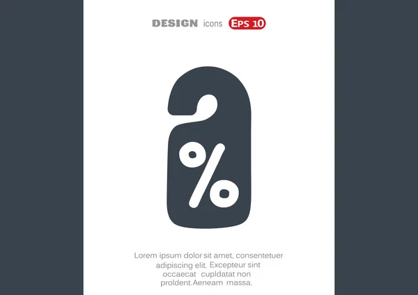 Porcentaje de símbolo en la etiqueta colgante — Archivo Imágenes Vectoriales