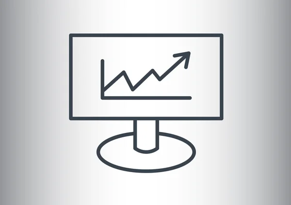 Monitor met grafiek web pictogram — Stockvector