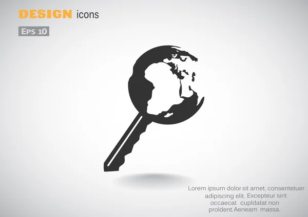 Key to world web icon — Stock Vector