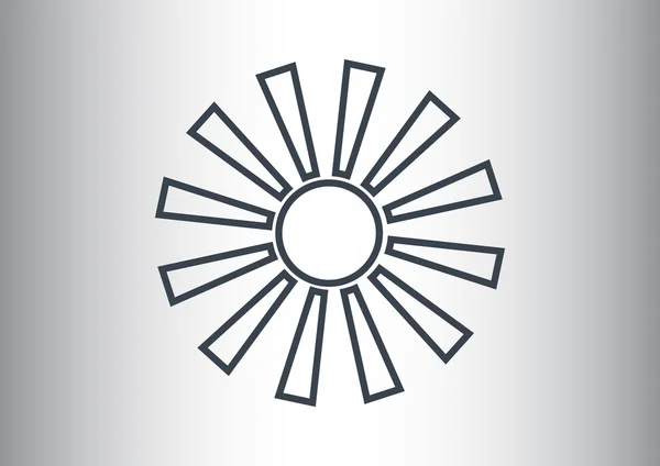 Sonne mit Strahlen einfaches Symbol — Stockvektor