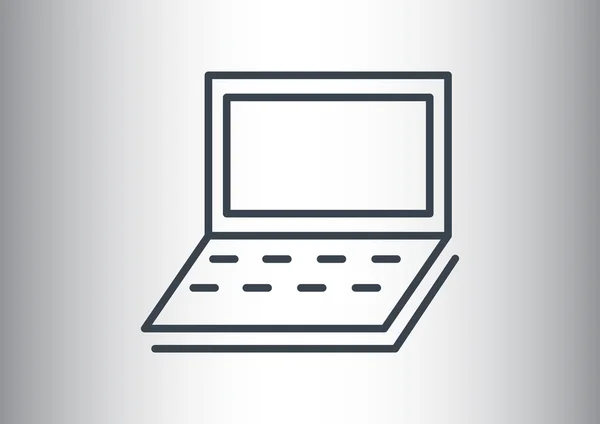 Eenvoudige laptop web pictogram — Stockvector