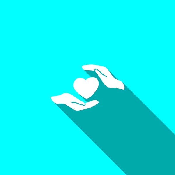 Heart in hands simple icon — Stock Vector