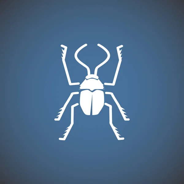 Simbolo bug con scarabeo contorno — Vettoriale Stock