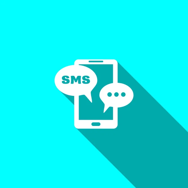 Smartphone mit SMS-Blasen-Symbol — Stockvektor