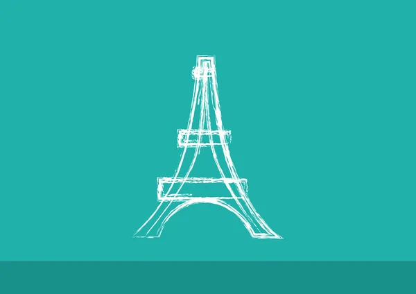 Eiffel tower skiss ikon — Stock vektor