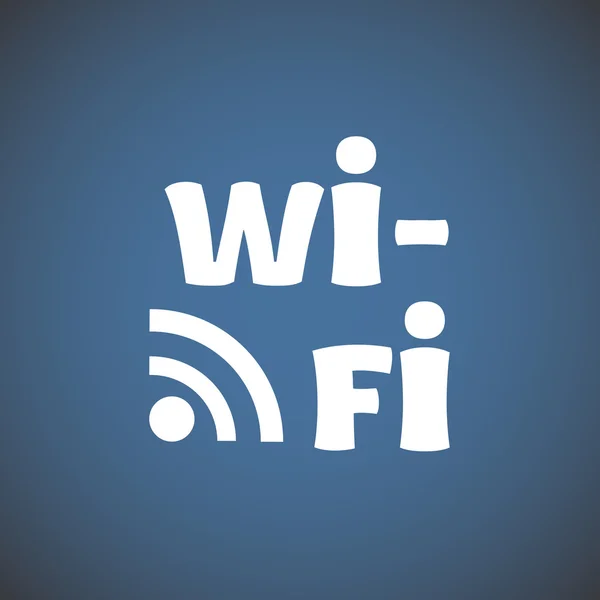 Wi-Fi-Inschrift mit Wellen-Symbol — Stockvektor