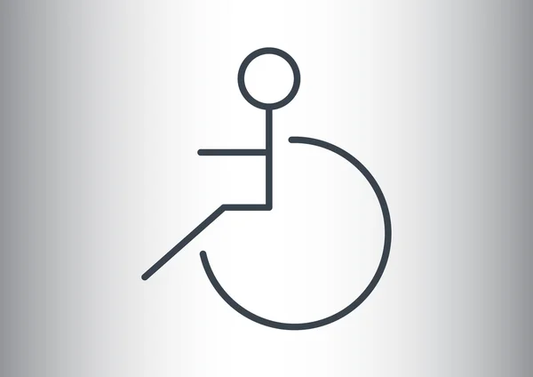 Handicapés sur fauteuil roulant icône simple — Image vectorielle