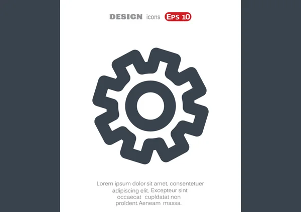 Icono simple engranaje redondeado simple — Archivo Imágenes Vectoriales