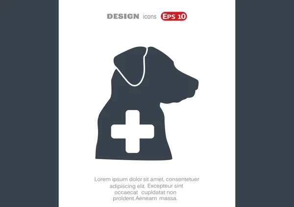 Υπογράψει με σκυλί σιλουέτα και Σταυρός — Διανυσματικό Αρχείο