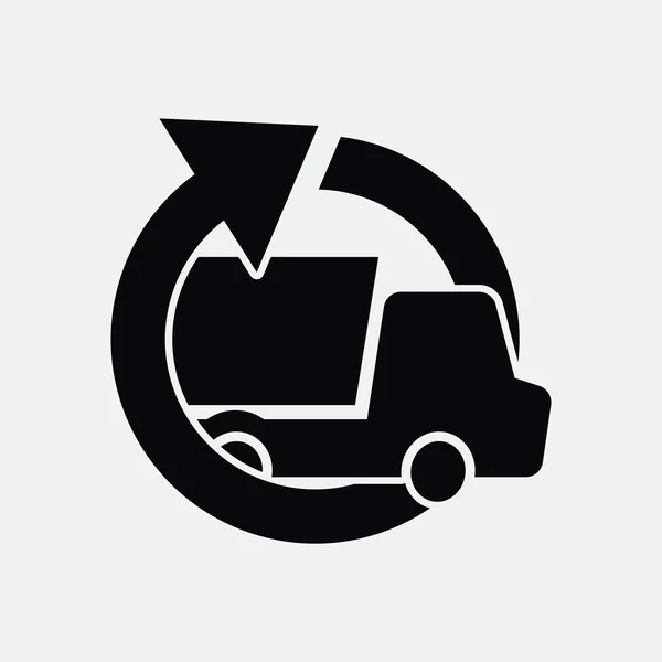 Camion simple avec flèche ronde — Image vectorielle