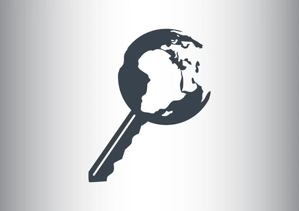 Clé de l'icône web mondiale — Image vectorielle