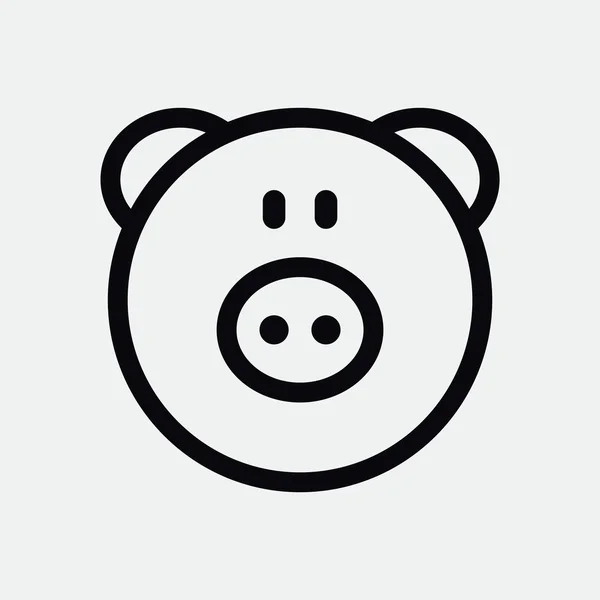 Piggy hoofd eenvoudige web pictogram — Stockvector