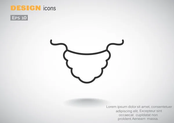 Bébé ligne de bavette icône simple — Image vectorielle
