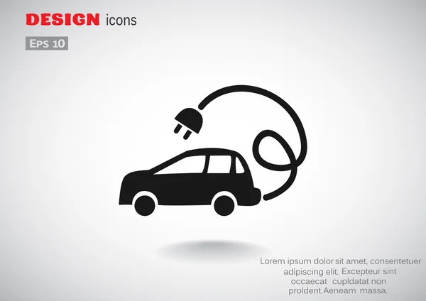 Elektriciteit auto eenvoudige web pictogram — Stockvector