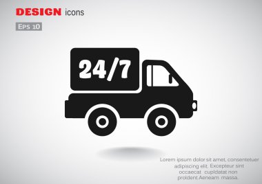 Kesintisiz sembolü ile kamyon 