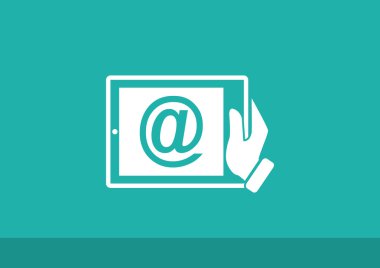 Dijital tablet basit web simgesi 