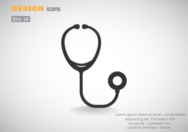 Stetoskop basit web simgesi 