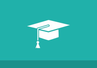 Akademik şapka basit web simgesi 