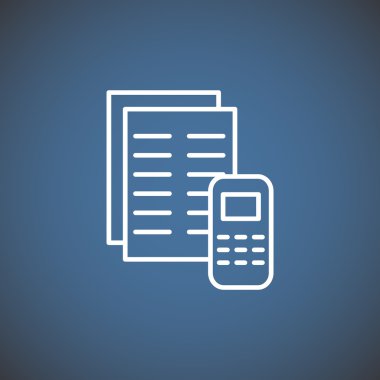 Kağıtları cep telefonu basit web simgesi ile 