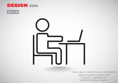 Adam masada dizüstü bilgisayar kutsal kişilerin resmi ile 