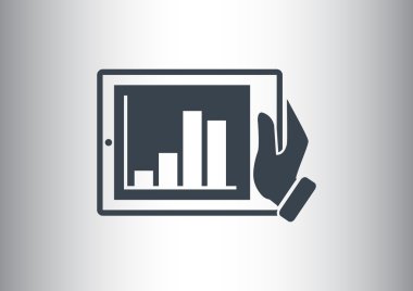 Dijital tablet basit web simgesi 