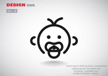 Bebek emziği ile basit simgesi  