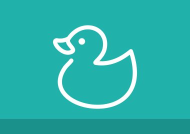 Oyuncak ördek yavrusu anahat web simgesi 