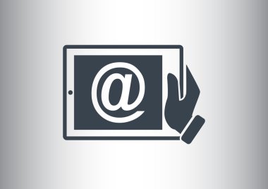 Dijital tablet basit web simgesi 