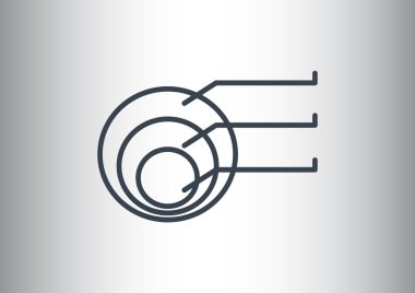 Yuvarlak Infographic web simgesi, anahat vektör çizim