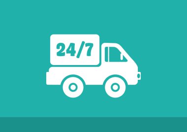 Kesintisiz sembolü ile kamyon 