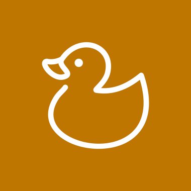 Oyuncak ördek yavrusu anahat web simgesi 