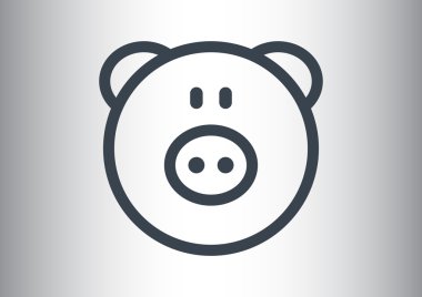 Domuz kafa basit web simgesi 