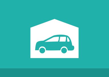 Garajda araba basit simgesiyle 