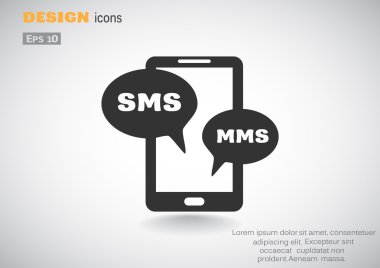 Sms kabarcıklar simgesi ile Smartphone 