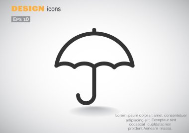 Basit anahat şemsiye web simgesi 