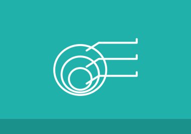 Yuvarlak Infographic web simgesi, anahat vektör çizim