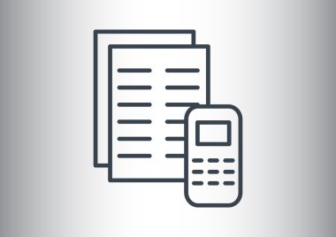 Kağıtları cep telefonu basit web simgesi ile 