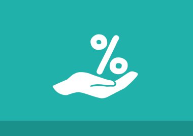 İnsan elindeki yüzde işareti 