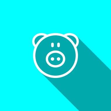 Domuz kafa basit web simgesi 