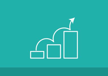 Grafik simgesi üzerinde Eğri ok 