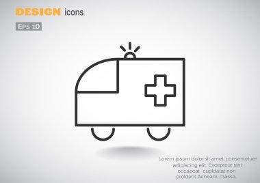 Ambulans araba web simgesi 