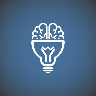 Ampul simgesi olan beyin 