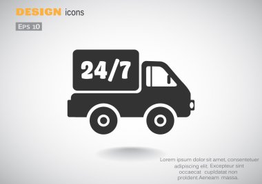 Kesintisiz sembolü ile kamyon 