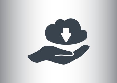 Veri yandan web simgesi bulut 