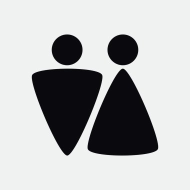 Cinsiyet işaretleri ile WC simgesi 